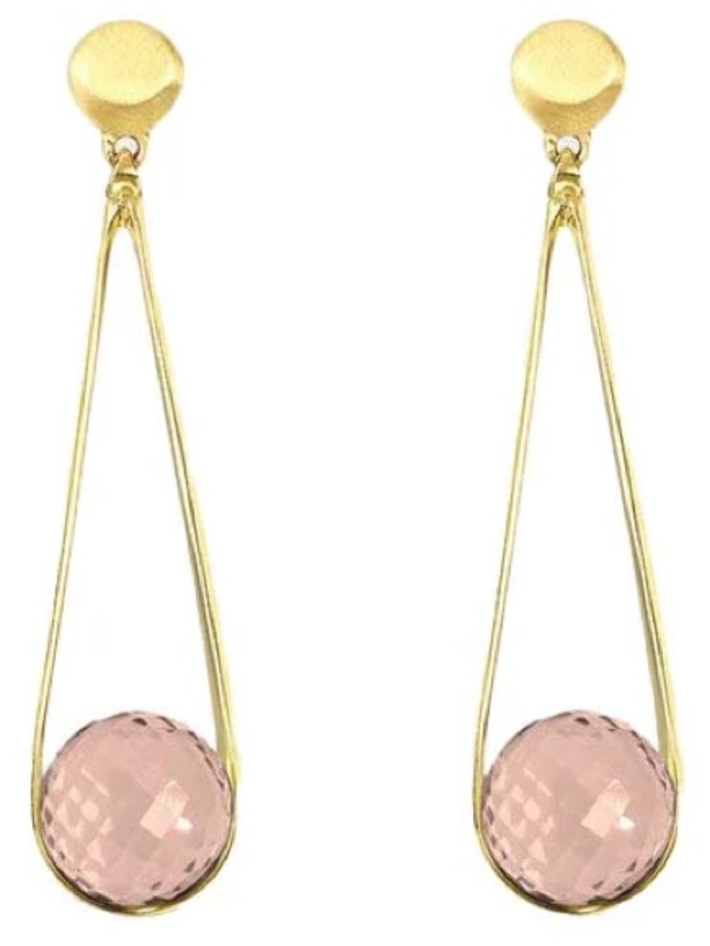 DEAN DAVIDSON Mini Ipanema Drop Earrings MORGANITE 22k Gold Plate